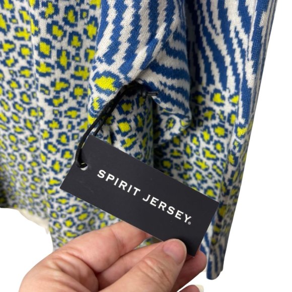 SPIRIT JERSEY | NWT Crew Neck Neon Leopard Print New York Sweater | Size XS & S - Picture 6 of 13